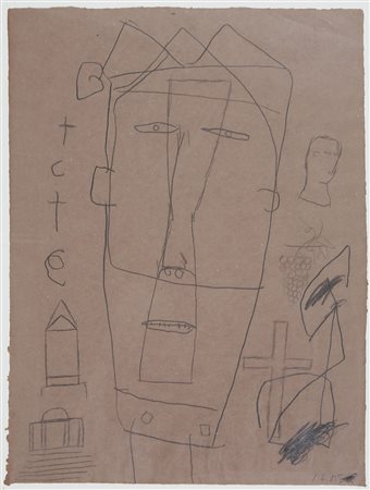 JAMES BROWN 1951 Self Portrait, 1985 Grafite su carta a mano, cm. 60 x 45...