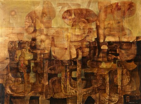 EDOARDO FRANCESCHINI 1928 - 2006 Senza titolo, 1958 Olio su tela, cm. 100 x...