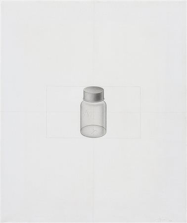 TINO STEFANONI 1937 Il flacone, 1976 Tecnica mista su tela, cm. 95 x 80...