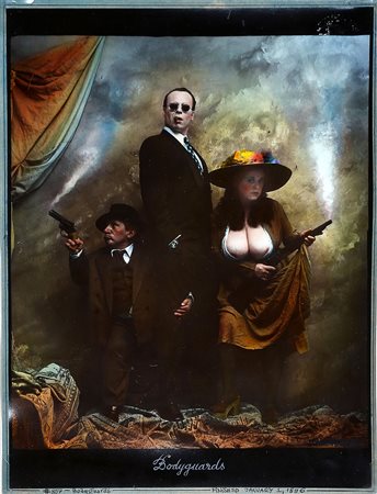 JAN SAUDEK 1935 Bodyguards, 1993 Fotografia acquerellata, cm. 40 x 30 Firmato...