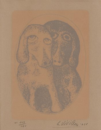 GIUSEPPE VIVIANI (San Giuliano Terme 1898 - Pisa 1965) Due cani, 1961...
