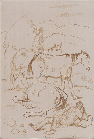 FELICE CARENA (Cumiana 1879 - Venezia 1966) Il riposo, 1958 Deposizione, 1958...