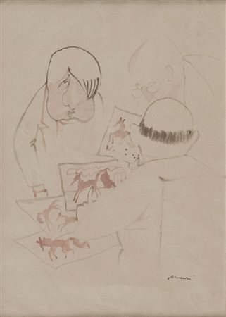 MINO MACCARI (Siena 1898 - Roma 1989) Giorgio De Chirico, primi anni '50...