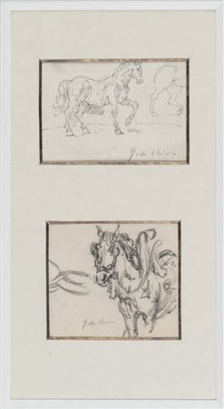 GIORGIO DE CHIRICO (Volos 1888 - Roma 1978) Due studi di cavalli, inizio anni...