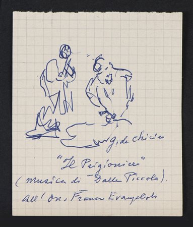 GIORGIO DE CHIRICO (Volos 1888 - Roma 1978) Abbozzo di personaggi dalla...