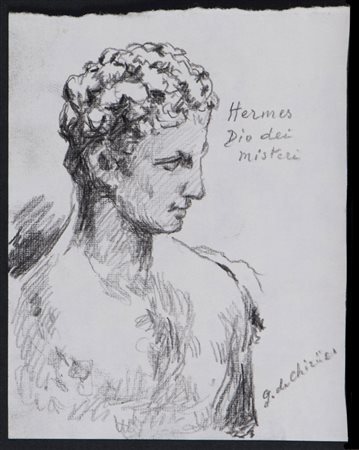 GIORGIO DE CHIRICO (Volos 1888 - Roma 1978) Hermes dio dei misteri, primi...
