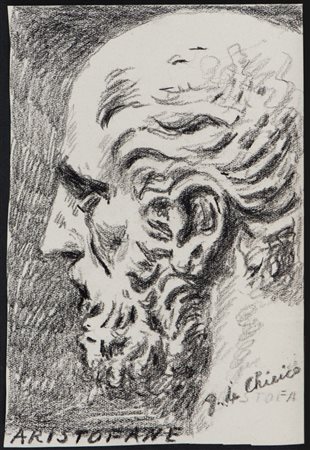 GIORGIO DE CHIRICO (Volos 1888 - Roma 1978) Aristofane, inizio anni '60...