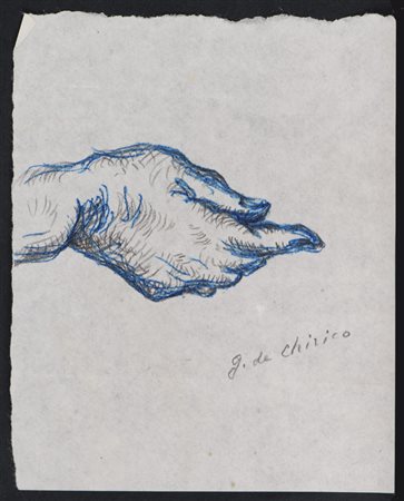 GIORGIO DE CHIRICO (Volos 1888 - Roma 1978) Studio di mano femminile, inizio...