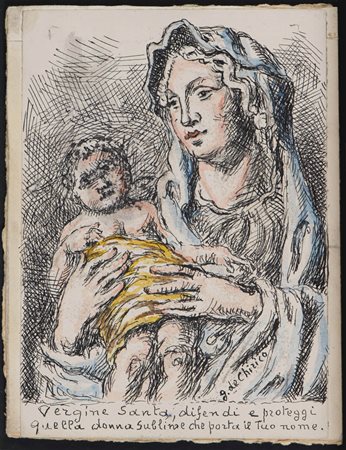 GIORGIO DE CHIRICO (Volos 1888 - Roma 1978) Santa Vergine Maria, inizio anni...
