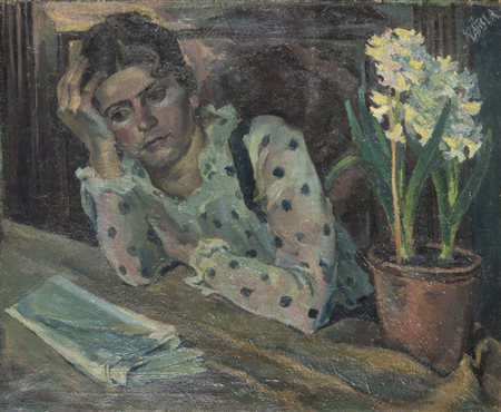 CHRISTIAN KLAIBER (Germania 1892-1963) Ritratto di fanciulla Olio su tela...