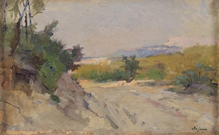 RAFFAELE DE GRADA (Milano 1885 -1957) Paesaggio Olio su tavola, cm. 20 x 30...