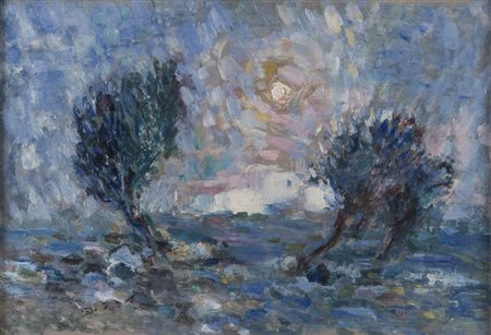 VINCENZO CIARDO (Gagliano del Capo 1894 - 1970) Paesaggio con casa Olio su...