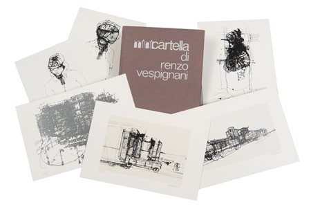 LORENZO VESPIGNANI (Roma 1924 - 2001) Senza titolo, 1980 Sei serigrafie a...