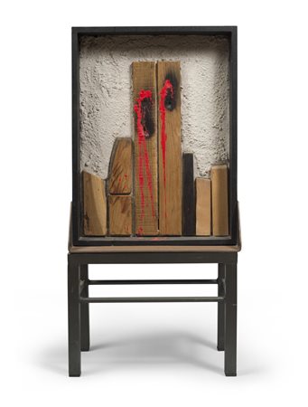 PIERLUIGI DE LUTTI (Monfalcone 1959) Senza titolo Scultura in ferro, legno e...