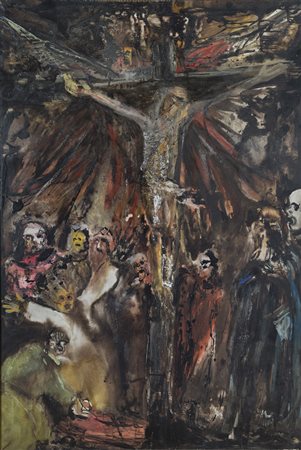 ITALO IAMMARINO (Miramare di Vasto, Chieti 1938) Crocefissione, 1969 Tecnica...