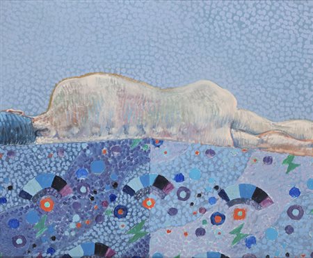 BRUNO CARUSO (Palermo 1927) Nudo sul divano, 1968 Olio su tela, cm. 50 x 60...