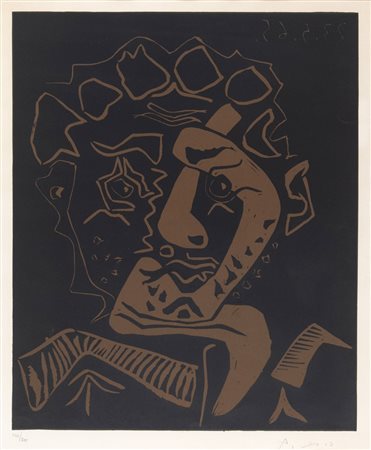 PABLO PICASSO (Malaga 1881 - Mougins 1973) Le danseur, 23,5. (19)65 Linoleum...