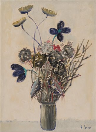 GIUSEPPE SUCCI (Bagnocavallo 1914 - Anguillara 1989 ?) Vaso di fiori Olio su...