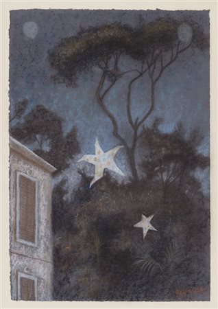 ENRICO BENAGLIA (Roma 1938) Stelle curiose Pastello su carta, cm. 50 x 35...