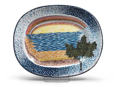 MARIO ROSSELLO (Savona 1927 - Milano 2000) Paesaggio con albero di limoni...