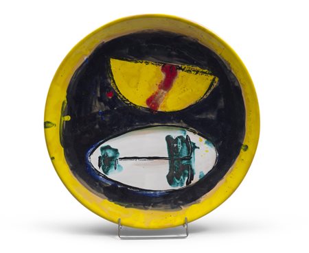 CERAMISTA ITALIANO XX SECOLO Volto, 1999 Ceramica policroma smaltata e...
