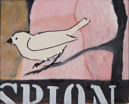 PETER KASTNER (Toronto 1943 - 2008) Spion, 2005 Tecnica mista su tela, cm. 24...