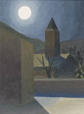 Salvo (Leonforte (En) 1947 Torino 2015) Chiaro di luna, Olio su tela, cm,...