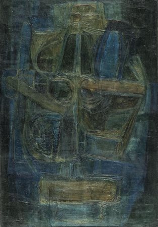 Robert Edgar Gillet (Parigi 1924 2004) Composizione, anni '50, Olio su tela,...