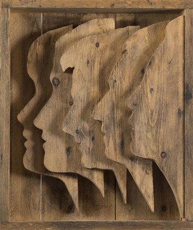 Mario Ceroli (Castelfrentano (Ch) 1938) Profili, 1970, Accumulazione di...