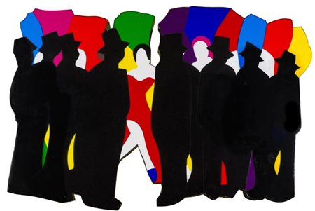 Marco Lodola (Dorno (Pv) 1955) Musical, 2001, Perspex e neon, cm. 88x127x12...