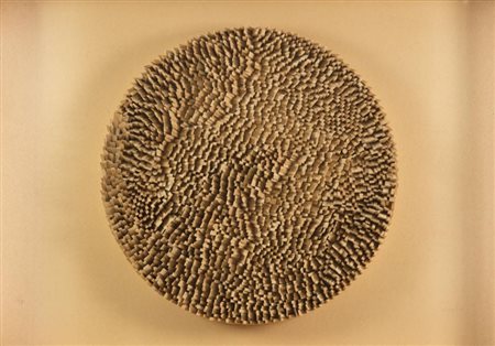 Mario Ceroli (Castelfrentano (Ch) 1938) Sole, Scultura in legno in cornice...