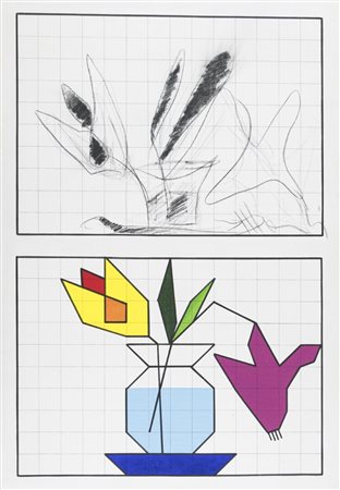 Aldo Mondino (Torino 1938 2005) Senza titolo, anni '60, Acrilico e tecnica...