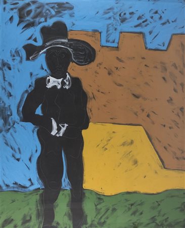 Tano Festa (Roma 1938 1987) Senza titolo, 1987, Acrilico su tela, cm. 151x125...