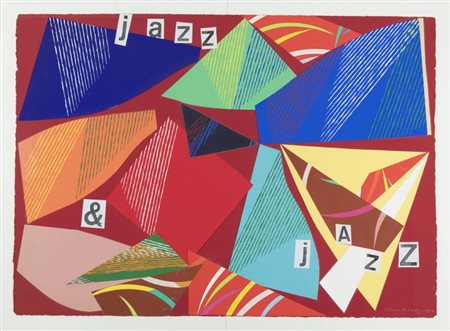 Piero Dorazio (Roma 1927 2005) Umbria Jazz, 1998, Tempera e collage su carta...