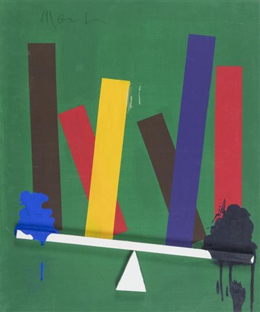 Aldo Mondino (Torino 1938 2005) Bilancia, 1970, Acrilico e legno e su tela,...