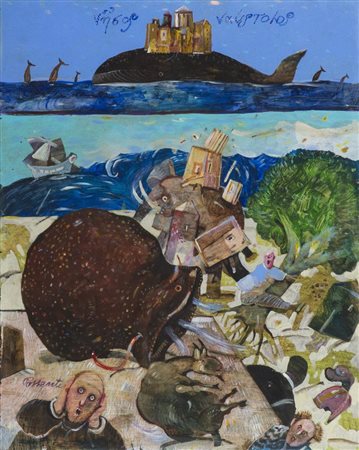 Antonio Possenti (Lucca 1933 Lucca 2016) Otre dei venti, Olio su tavola, cm....