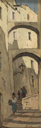 Giovanni Lomi (Livorno 1889 Livorno 1969) Vecchia Sanremo Alta, 1950 c.a.,...