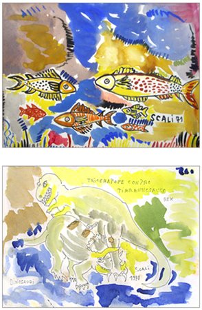 LUIGI SCALI Pisa 1931 – Pisa 2002 Senza titolo 1971 Tec. mista su cartoncino...