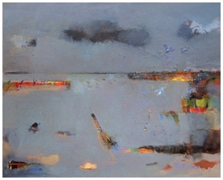 PALMIZIO TOFANI Filettole 1920 - Filettole 1988 Sera sul lago 1974 Olio su...