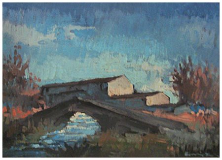 VOLTOLINO FONTANI Livorno 1920 – Livorno 1976 Campagna toscana 1969 Olio su...