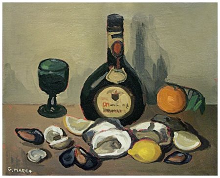 GIOVANNI MARCH Tunisi (Tunisia) 1894 – Livorno 1974 Senza titolo 1966 Olio su...