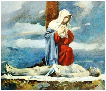 ETTORE TITO Castellammare di Stabia 1859 – Venezia 1941 Deposizione Olio su...