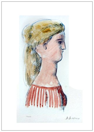 ANTONIO BUENO Berlino (Germania) 1918 – Firenze 1984 Profilo (Figurina seduta...