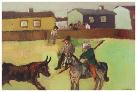 ROBERTO FONTIROSSI Lucca 1940 Senza titolo Olio su cartone telato 20 x 30....