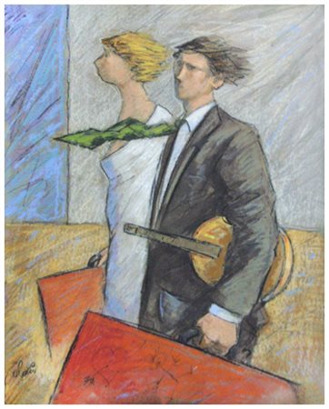 GIAMPAOLO TALANI San Vincenzo 1955 Partenza 2017 T.m. su cartone 50 x 40....