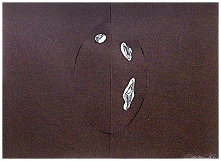 UMBERTO MARIANI Milano 1936 Senza titolo 1987 Olio, piombo e tagli su...