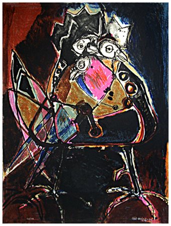 LUCIANO MINGUZZI Bologna 1911 – Milano 2004 Senza titolo Litografia a colori...