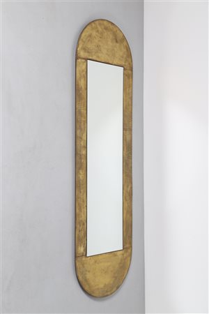 BURCHIELLARO LORENZO (n. 1933) Specchio con cornice in legno rivestito in...