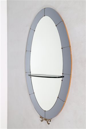 CRISTAL ART TORINO Grande specchiera da parete con mensola, cornice molata a...