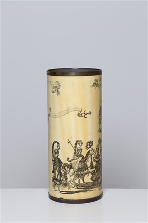 BUCCIARELLI MILANO Portaombrelli in ottone e cartone pressato, anni 50. -. Cm...